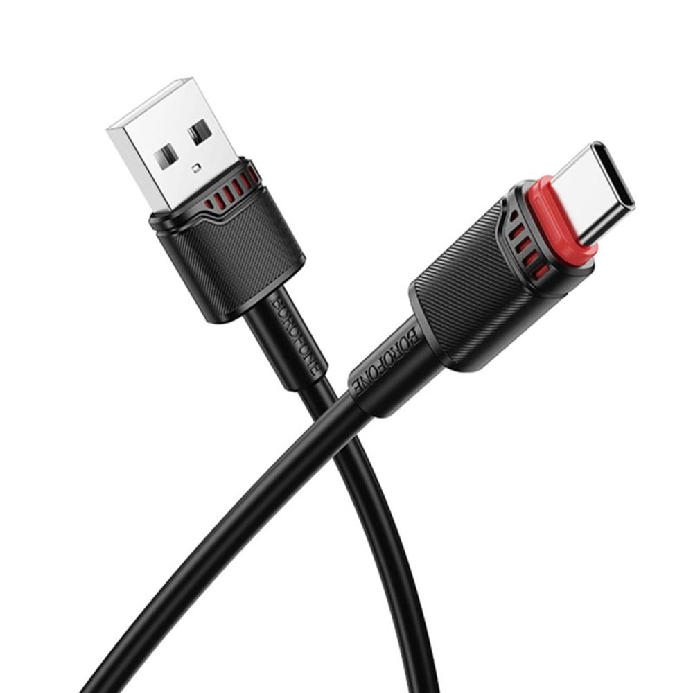 Dátový a nabíjací kábel USB-A - USB-C Borofone BX110 Beneficio, 18W, 1m, čierny