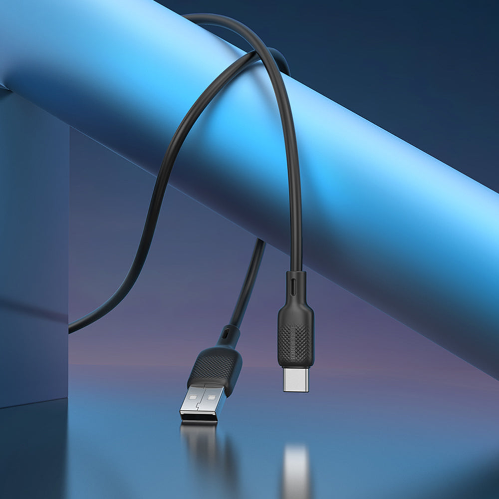 Dátový a nabíjací kábel USB-A - USB-C Borofone BX113 Lenny, 18W, 2m, čierny