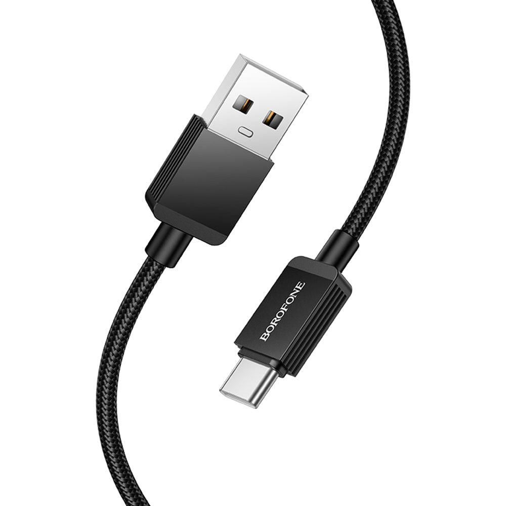 Dátový a nabíjací kábel USB-A - USB-C Borofone BX120 Placer, 18W, 1m, čierny