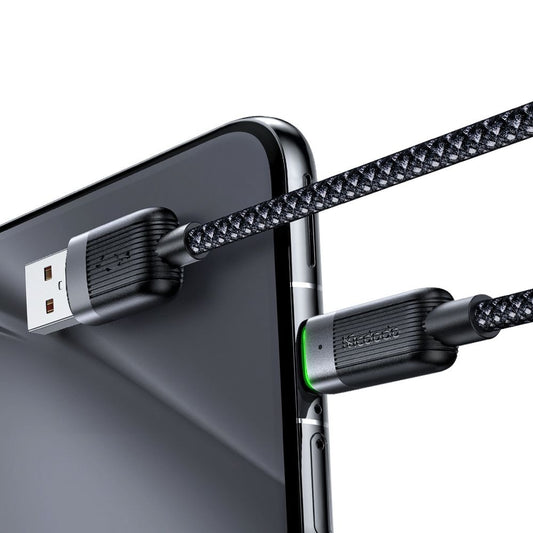 Dátový a nabíjací kábel USB-A - USB-C McDodo CA-5650 Self Winding, 66W, 1.2m, čierny