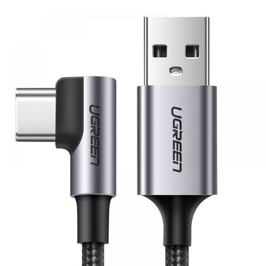 Dátový a nabíjací kábel USB-A - USB-C UGREEN US284 Angled, 18W, 0.5m, Sivý