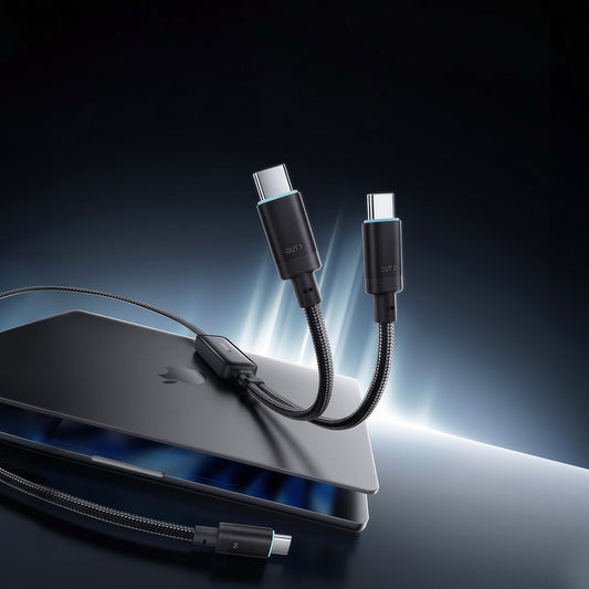 Dátový a nabíjací kábel USB-C - 2 x USB-C Cuktech C2C615, 140W, 1,5 m, čierny CKC2C615GLBK