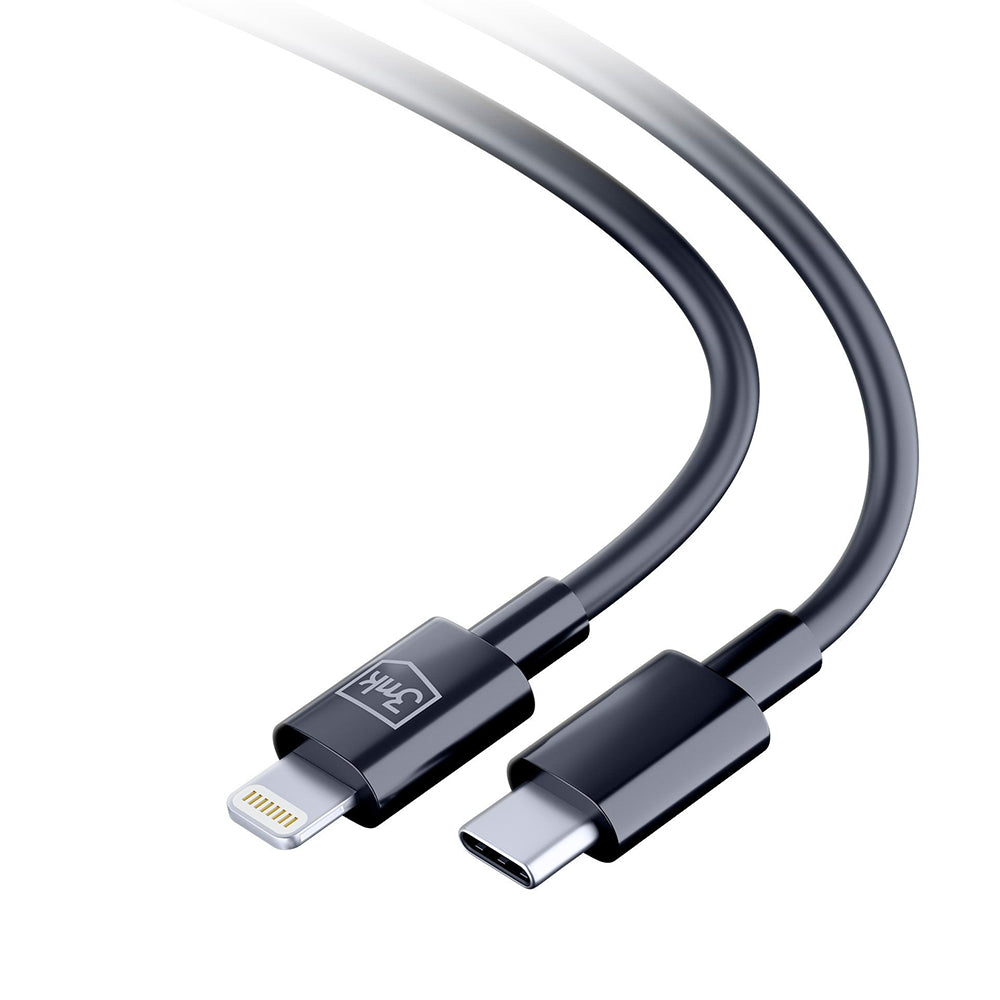 Dátový a nabíjací kábel USB-C - Lightning 3MK Hyper, 20W, 1,2 m, biely