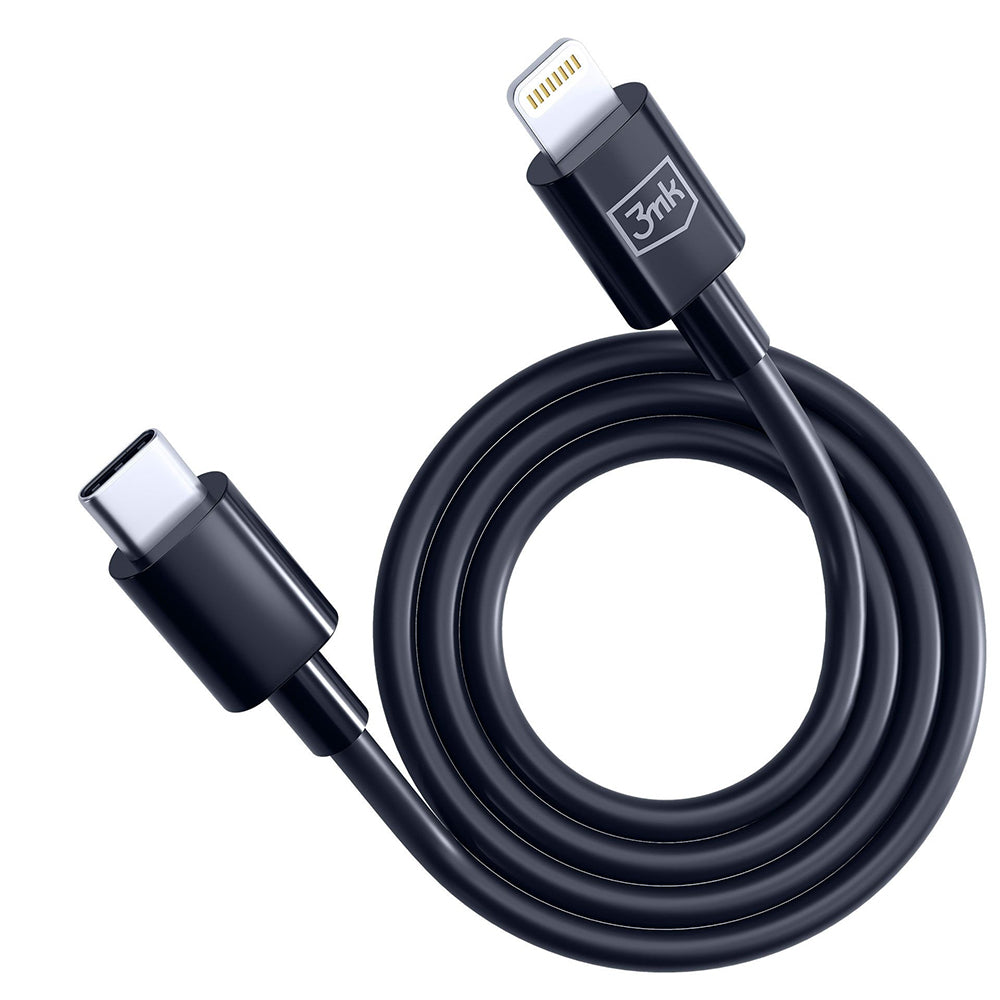 Dátový a nabíjací kábel USB-C - Lightning 3MK Hyper, 20W, 1,2 m, biely