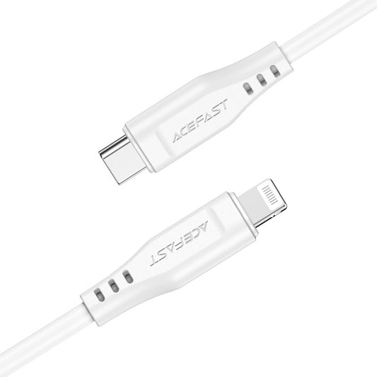 Dátový a nabíjací kábel USB-C - Lightning Acefast C3-01, 30W, 1.2m, Biela