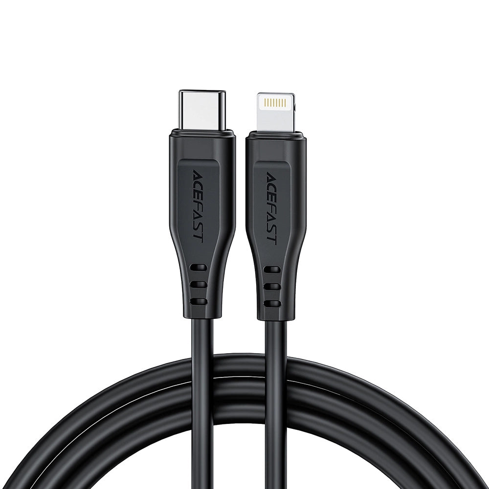 Dátový a nabíjací kábel USB-C - Lightning Acefast C3-01, 30W, 1.2m, Čierny