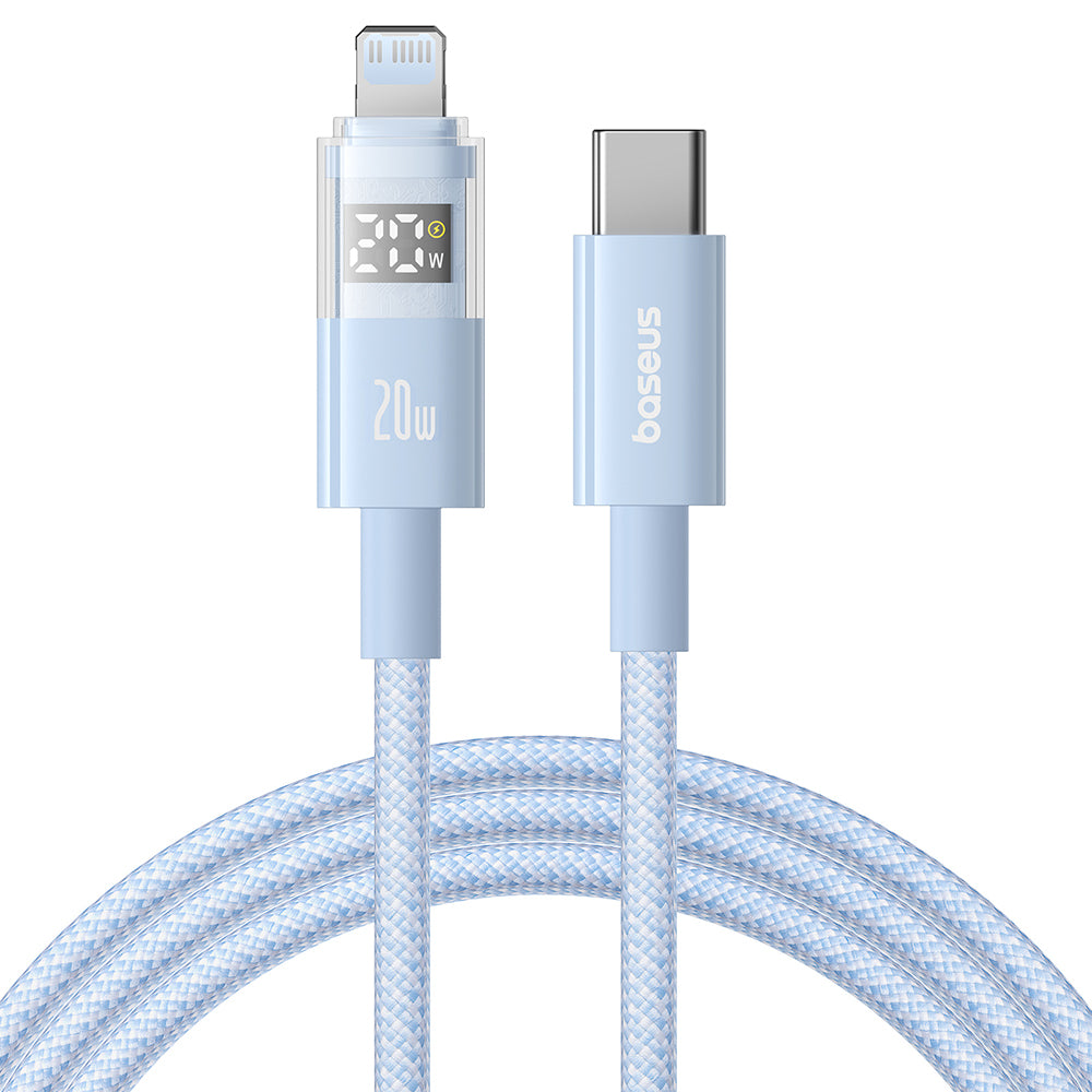 Dátový a nabíjací kábel USB-C - Lightning Baseus Display 2, 20W, 2m, Modrý P10382703311-01