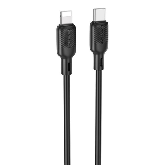 Dátový a nabíjací kábel USB-C - Lightning Borofone BX113 Lenny, 27W, 2m, čierny