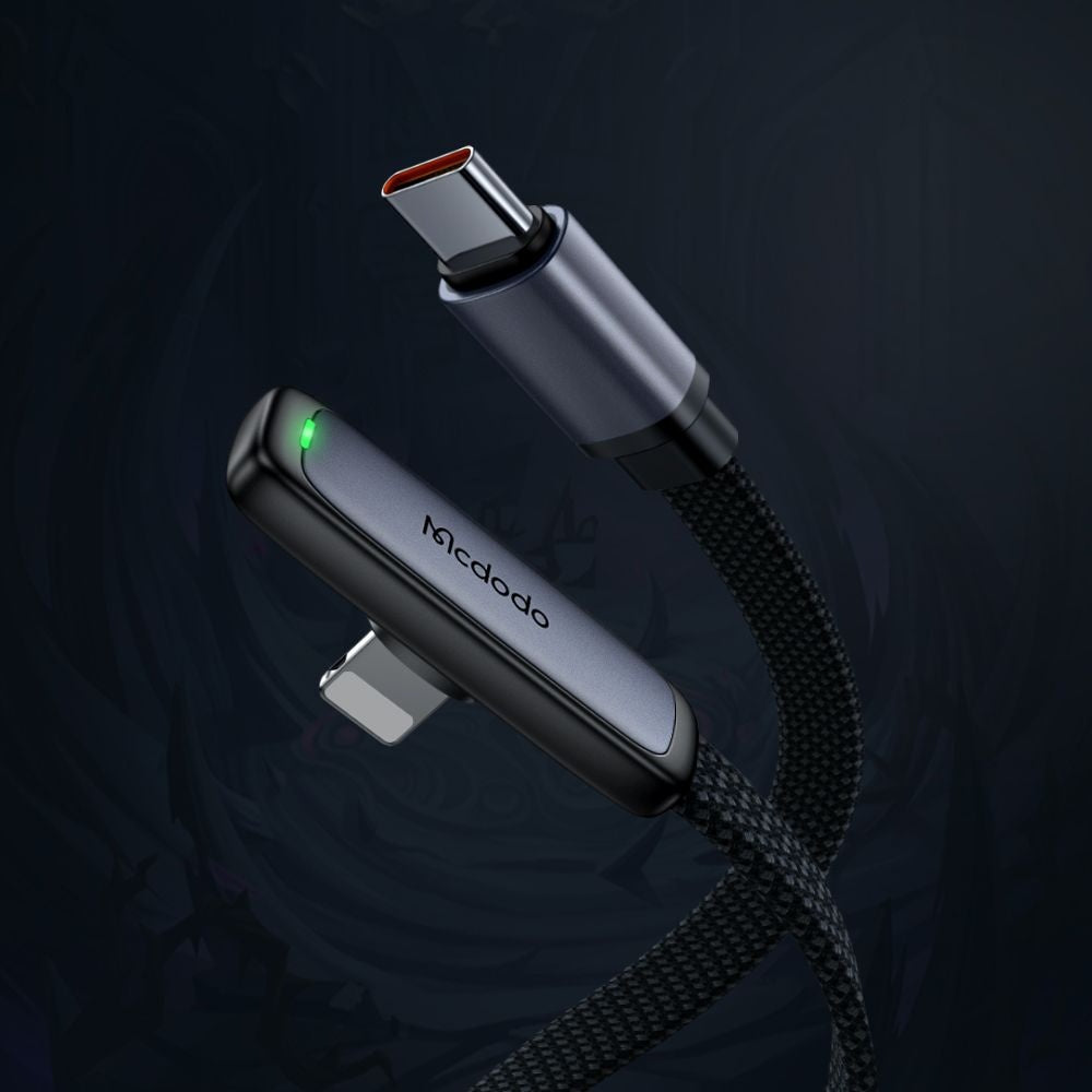 Dátový a nabíjací kábel USB-C - Lightning McDodo CA-3350 Angled, 36W, 1.2m, čierny