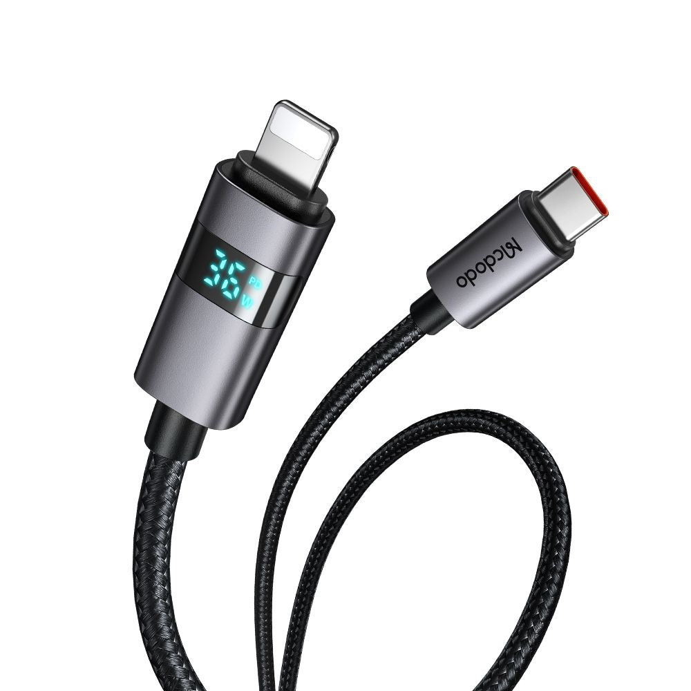 Dátový a nabíjací kábel USB-C - Lightning McDodo CA-6570 Display, 36W, 1.2m, čierny