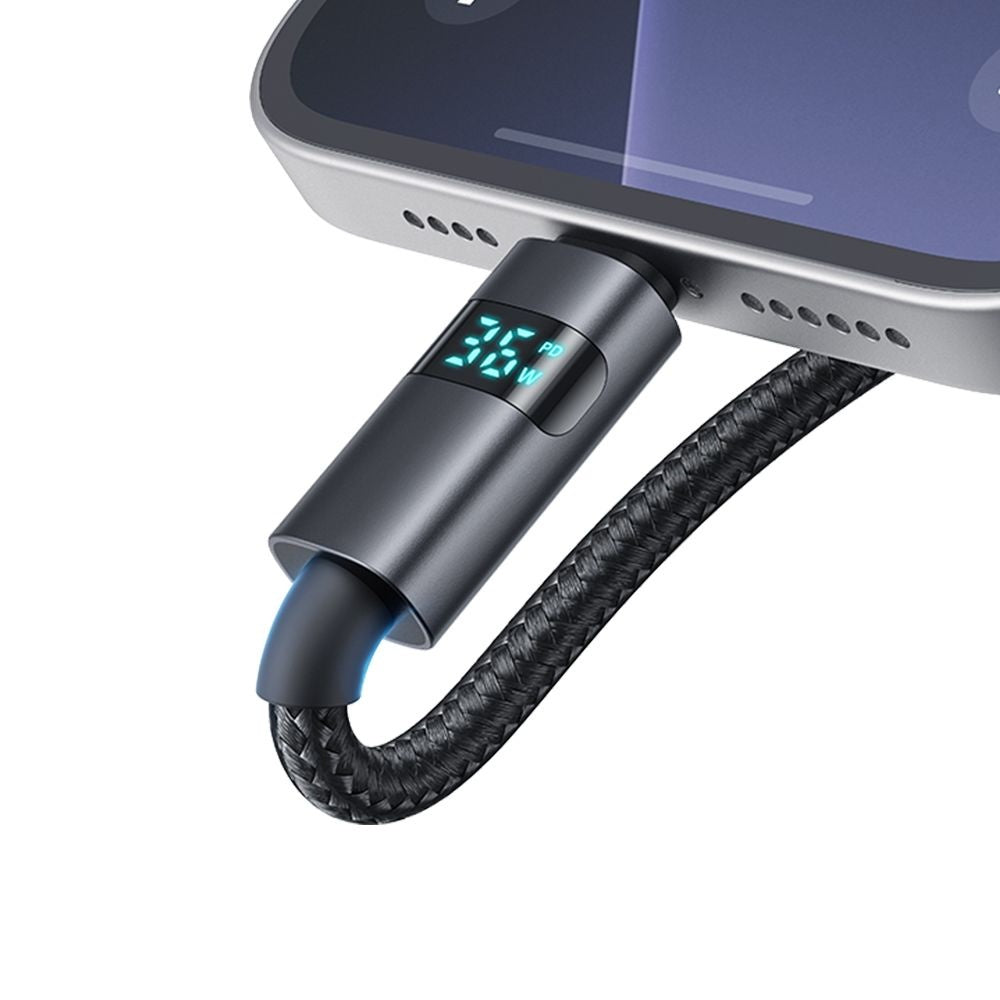 Dátový a nabíjací kábel USB-C - Lightning McDodo CA-6570 Display, 36W, 1.2m, čierny