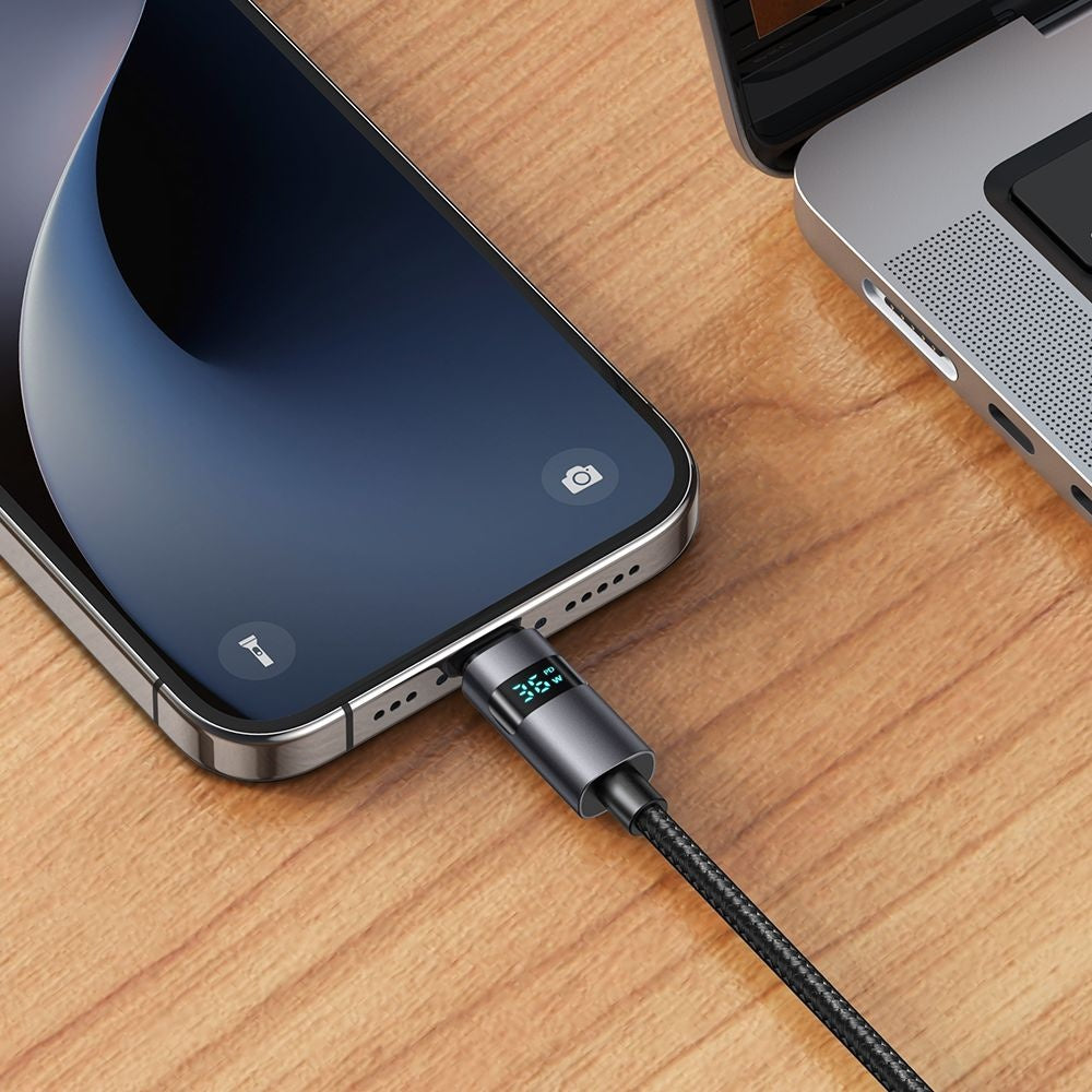 Dátový a nabíjací kábel USB-C - Lightning McDodo CA-6570 Display, 36W, 1.2m, čierny