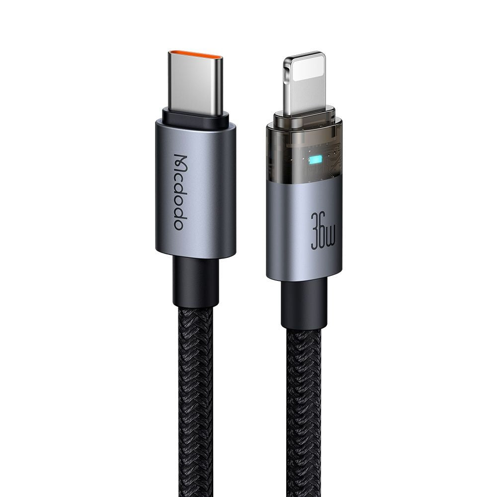 Dátový a nabíjací kábel USB-C - Lightning McDodo CA-6940, 36W, 1.2m, Čierny