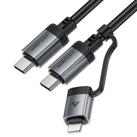Dátový a nabíjací kábel USB-C - Lightning / USB-C Acefast C20-01, 60W, 1.2m, čierny