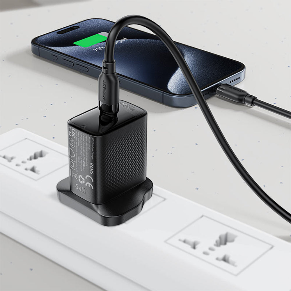 Dátový a nabíjací kábel USB-C - USB-C Acefast C16-03, 60W, 1.2m, čierny