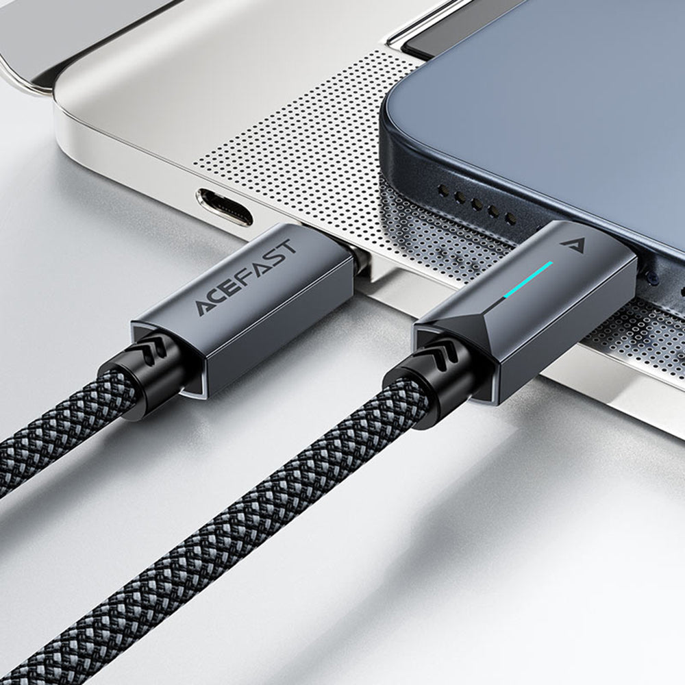 Dátový a nabíjací kábel USB-C - USB-C Acefast C19-03, 60W, 1.2m, čierny