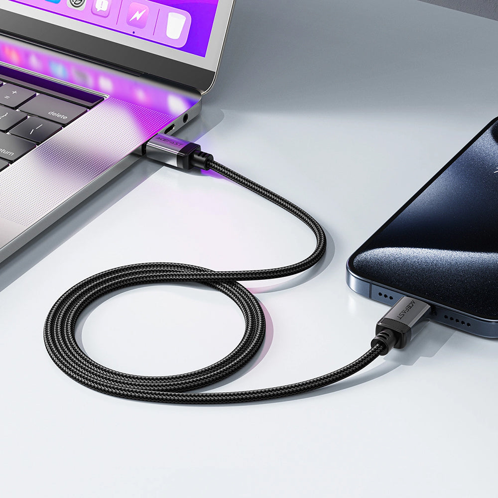 Dátový a nabíjací kábel USB-C - USB-C Acefast C20-03, 60W, 1.2m, čierny