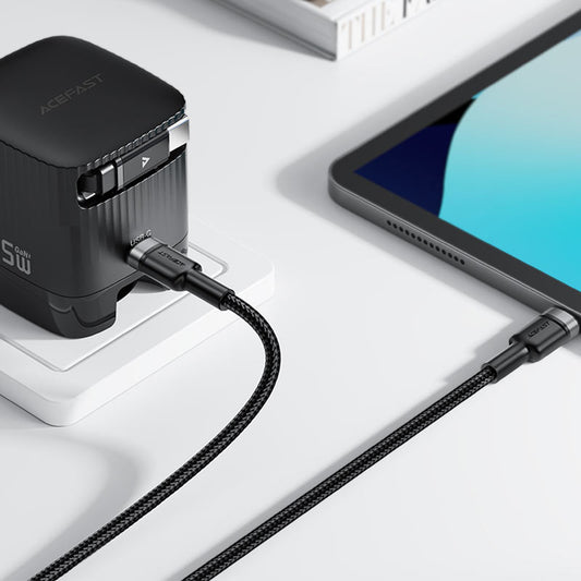 Dátový a nabíjací kábel USB-C - 2 x USB-C Acefast C22-02, 100W, 1.25m, čierny