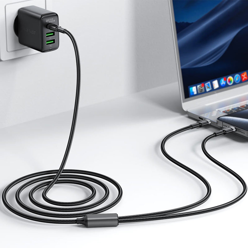 Dátový a nabíjací kábel USB-C - 2 x USB-C Acefast C22-02, 100W, 1.25m, čierny