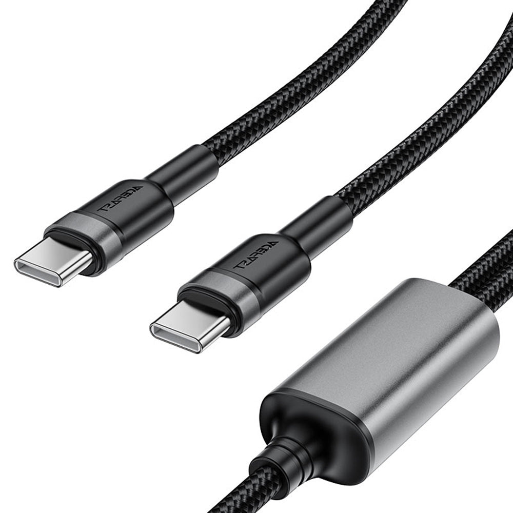 Dátový a nabíjací kábel USB-C - 2 x USB-C Acefast C22-02, 100W, 1.25m, čierny