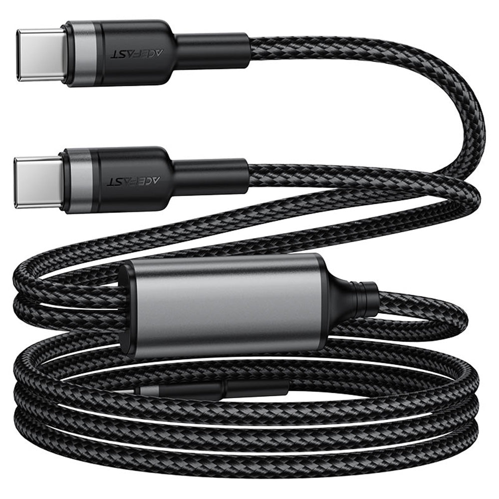 Dátový a nabíjací kábel USB-C - 2 x USB-C Acefast C22-02, 100W, 1.25m, čierny