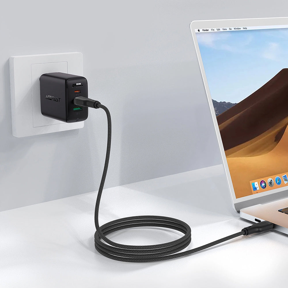 Dátový a nabíjací kábel USB-C - USB-C Acefast C8-03, 60W, 1.2m, čierny