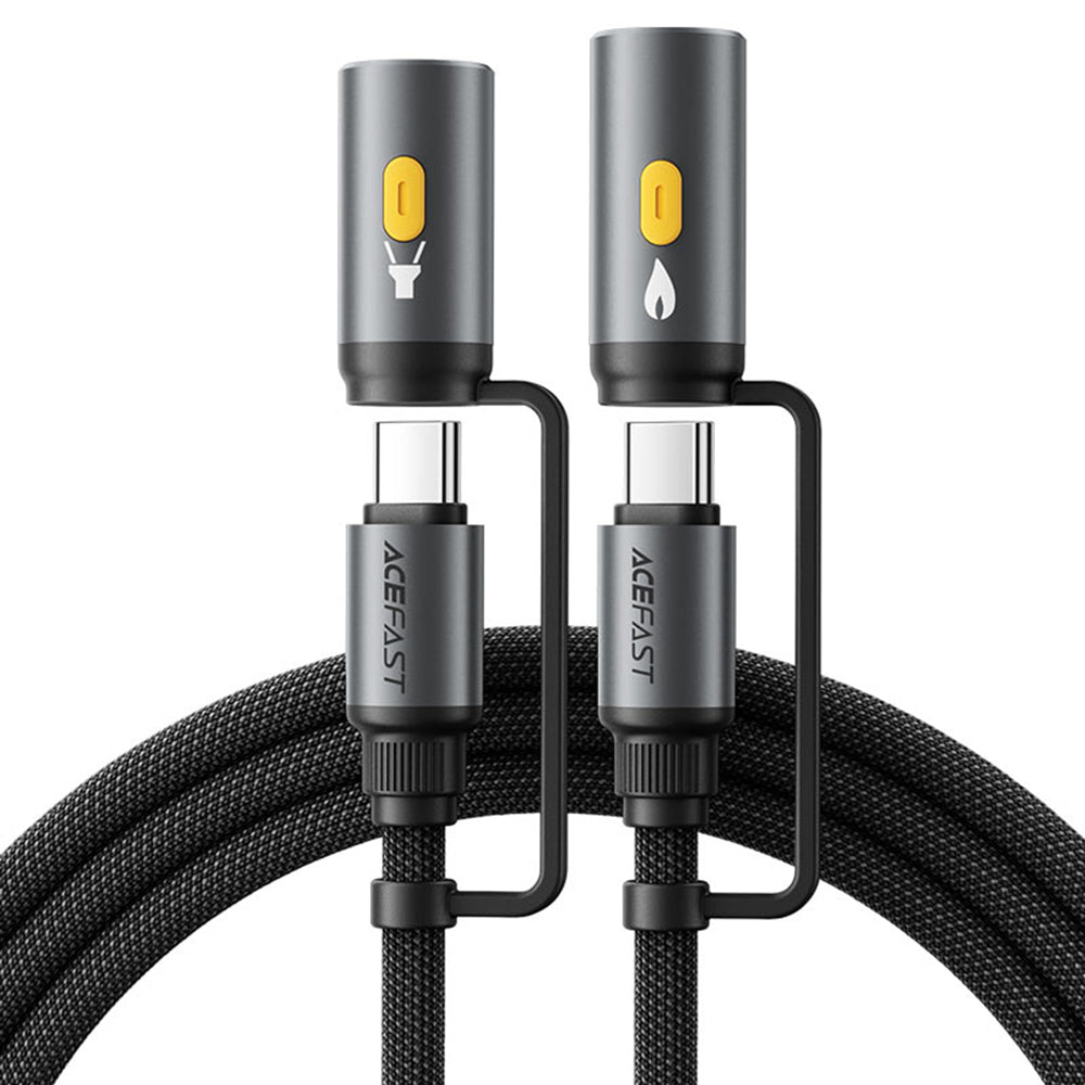 Dátový a nabíjací kábel USB-C / Baterka - USB-C / Elektrický zapaľovač Acefast J4, 60W, 1.2m, Čierny
