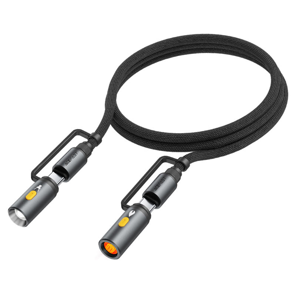 Dátový a nabíjací kábel USB-C / Baterka - USB-C / Elektrický zapaľovač Acefast J4, 60W, 1.2m, Čierny