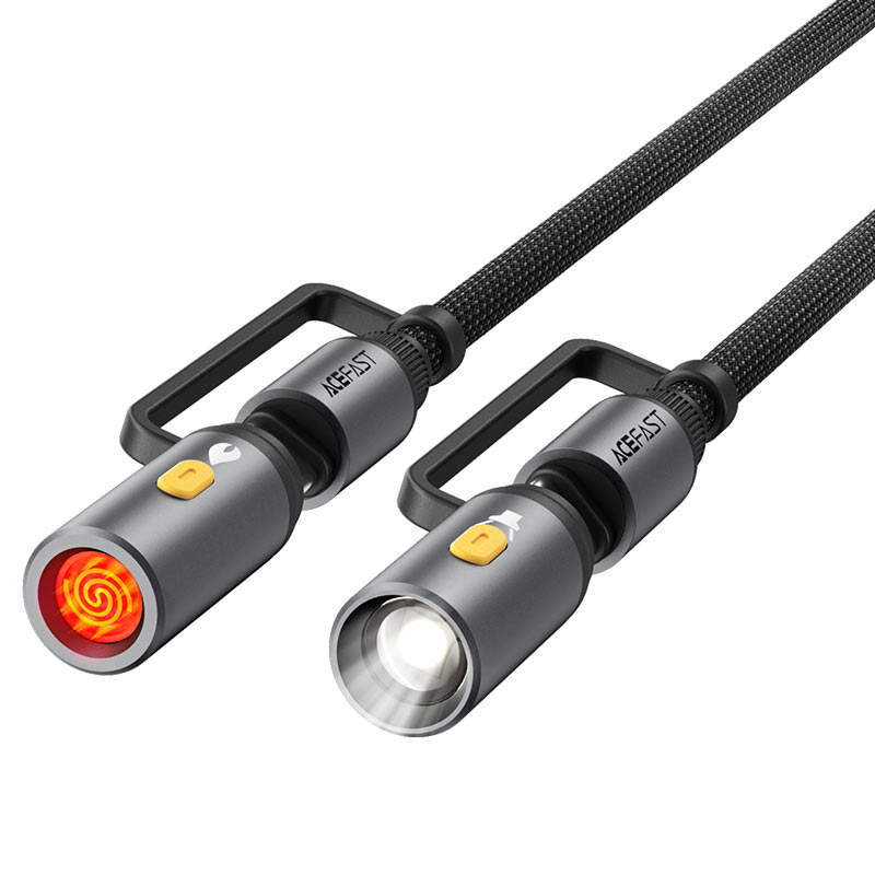 Dátový a nabíjací kábel USB-C / Baterka - USB-C / Elektrický zapaľovač Acefast J4, 60W, 1.2m, Čierny