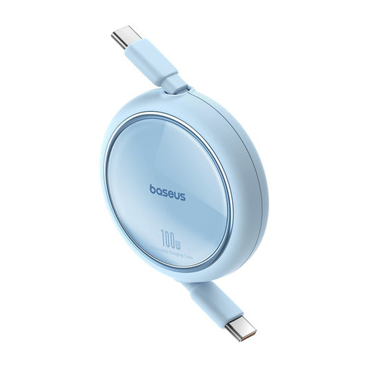 Dátový a nabíjací kábel USB-C - USB-C Baseus Free2Draw Mini Retractable, 100W, 1m, Modrý P10364500311-00