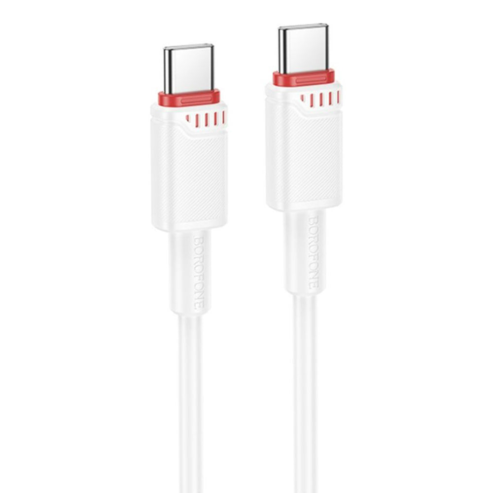 Dátový a nabíjací kábel USB-C - USB-C Borofone BX110 Beneficio, 60W, 1m, Biela