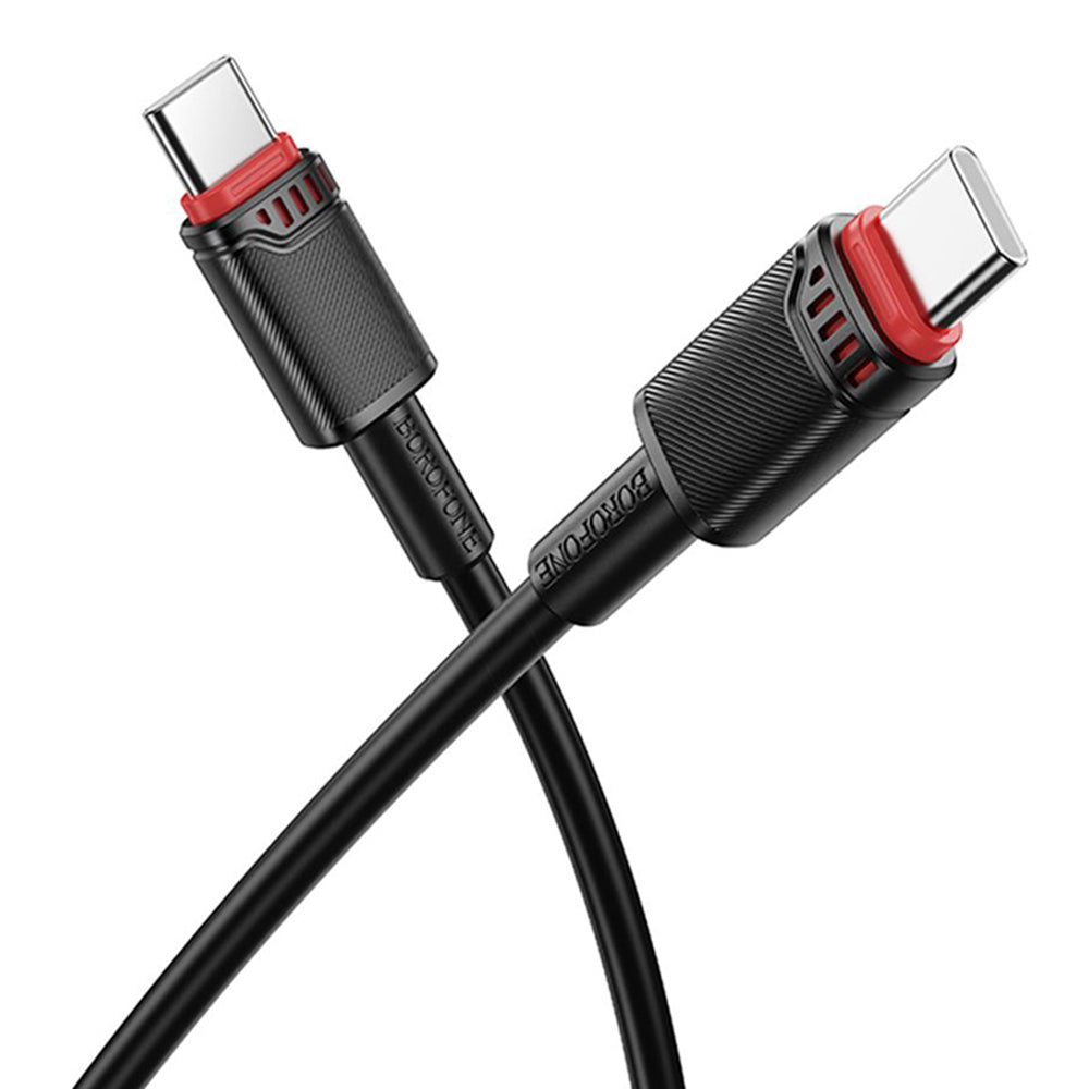 Dátový a nabíjací kábel USB-C - USB-C Borofone BX110 Beneficio, 60W, 1m, čierny