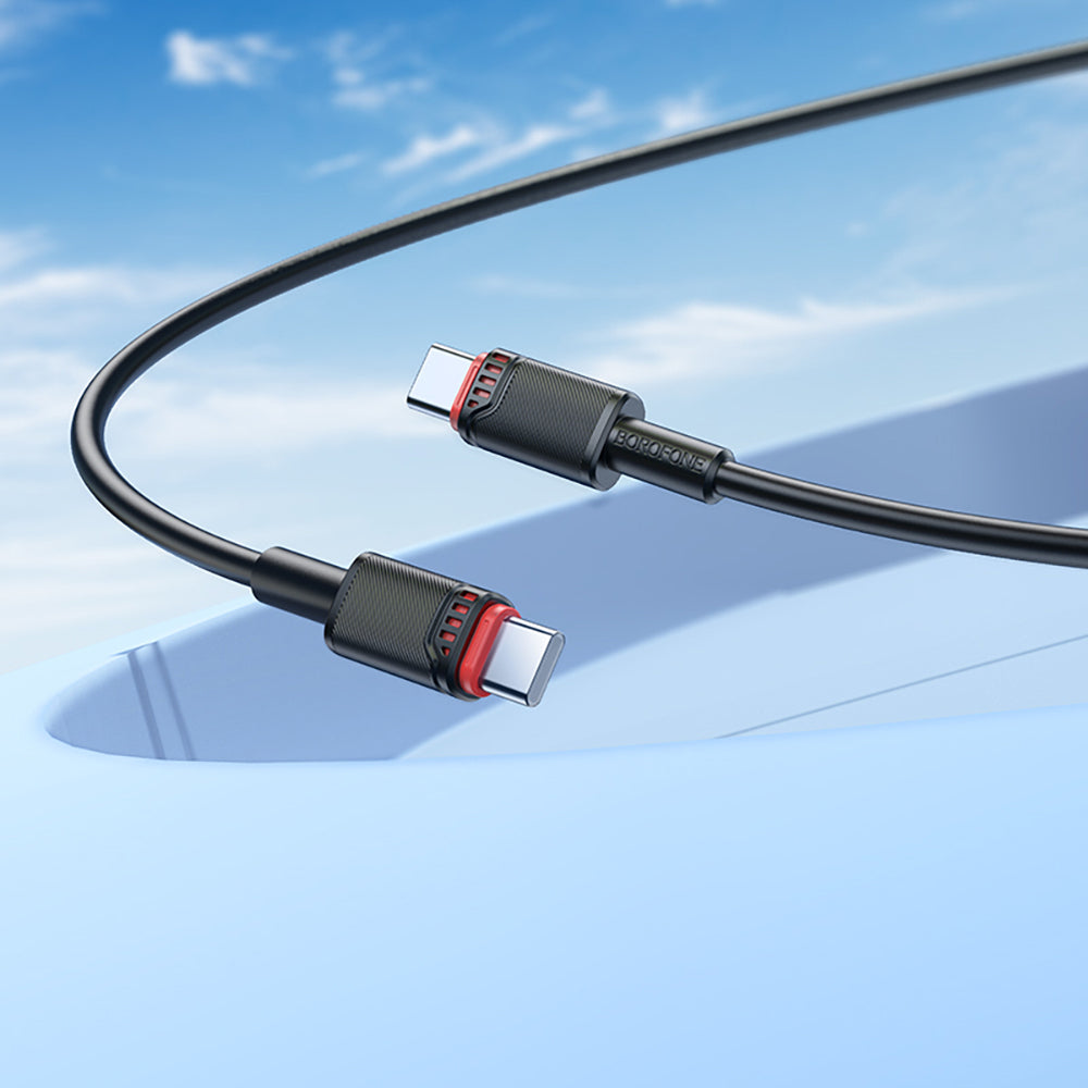 Dátový a nabíjací kábel USB-C - USB-C Borofone BX110 Beneficio, 60W, 1m, čierny