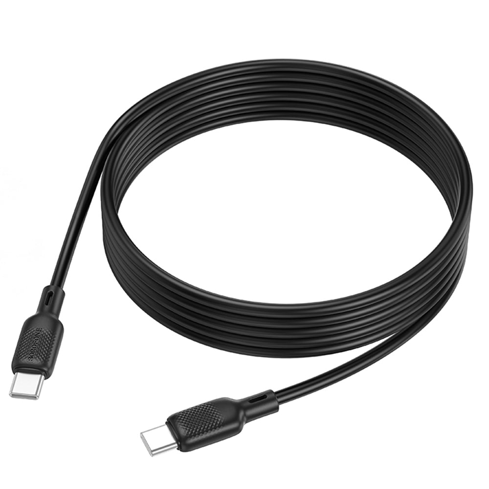 Dátový a nabíjací kábel USB-C - USB-C Borofone BX113 Lenny, 60W, 2m, čierny