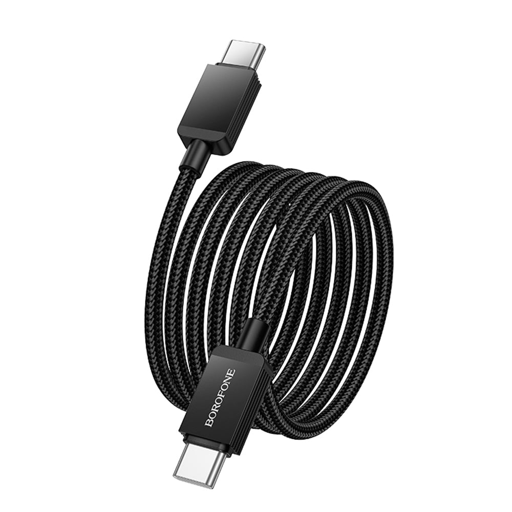 Dátový a nabíjací kábel USB-C - USB-C Borofone BX120 Placer, 60W, 1m, čierny