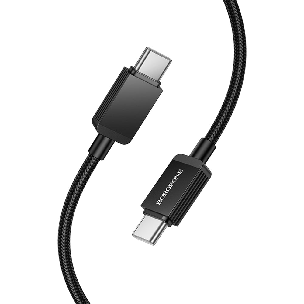 Dátový a nabíjací kábel USB-C - USB-C Borofone BX120 Placer, 60W, 1m, čierny