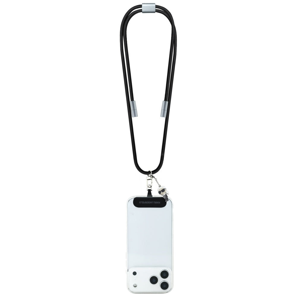 Dátový a nabíjací kábel USB-C - USB-C Karl Lagerfeld Ikonik Charm, 100W, 1,5m, čierny
