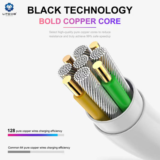 Dátový a nabíjací kábel USB-C - USB-C Lito, 18W, 2m, Biela