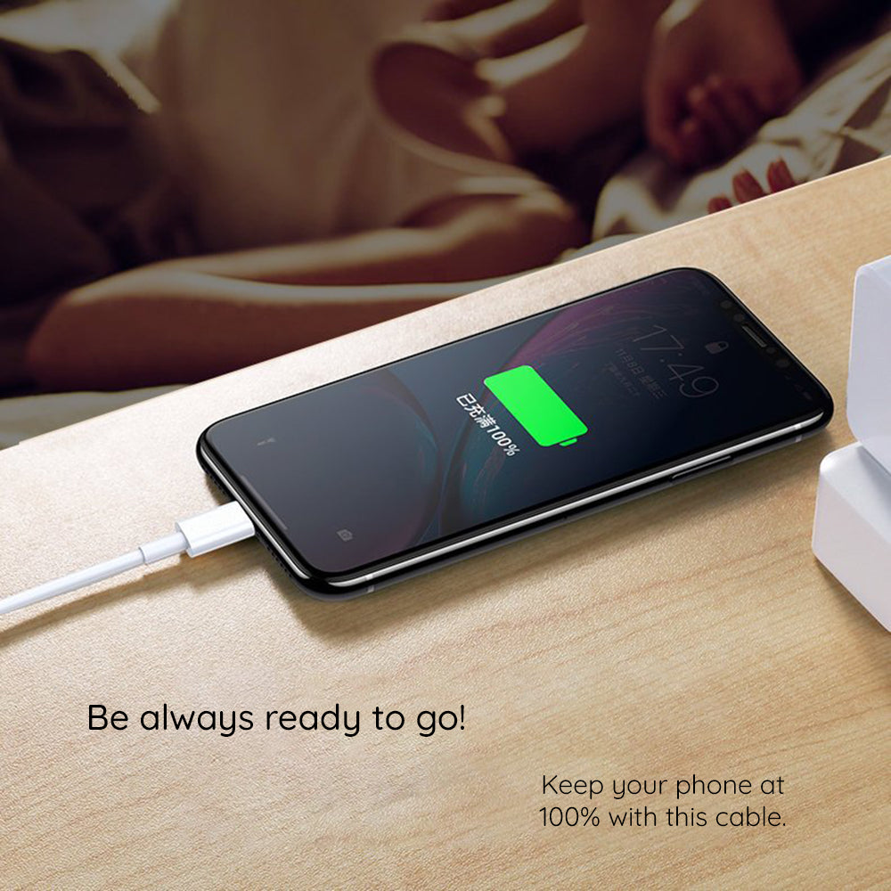 Dátový a nabíjací kábel USB-C - USB-C Lito, 18W, 2m, Biela