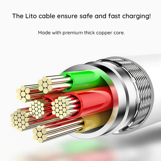 Dátový a nabíjací kábel USB-C - USB-C Lito LD03, 60W, 1m, Biela