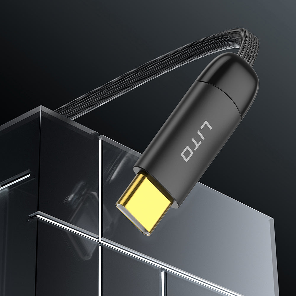 Dátový a nabíjací kábel USB-C - USB-C Lito LD11CC, 60W, 1m, čierny