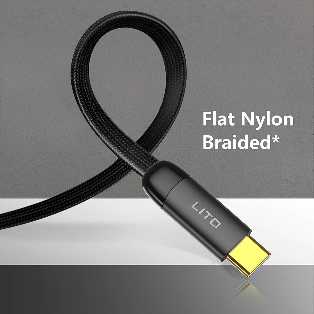Dátový a nabíjací kábel USB-C - USB-C Lito LD11CC, 60W, 1m, čierny