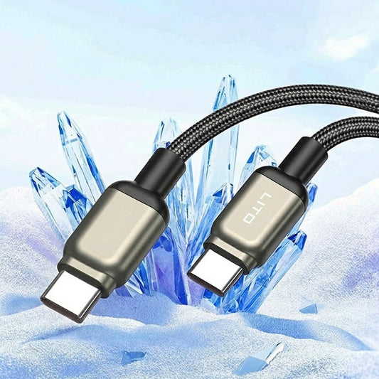 Dátový a nabíjací kábel USB-C - USB-C Lito LD17, 100W, 1m, čierny