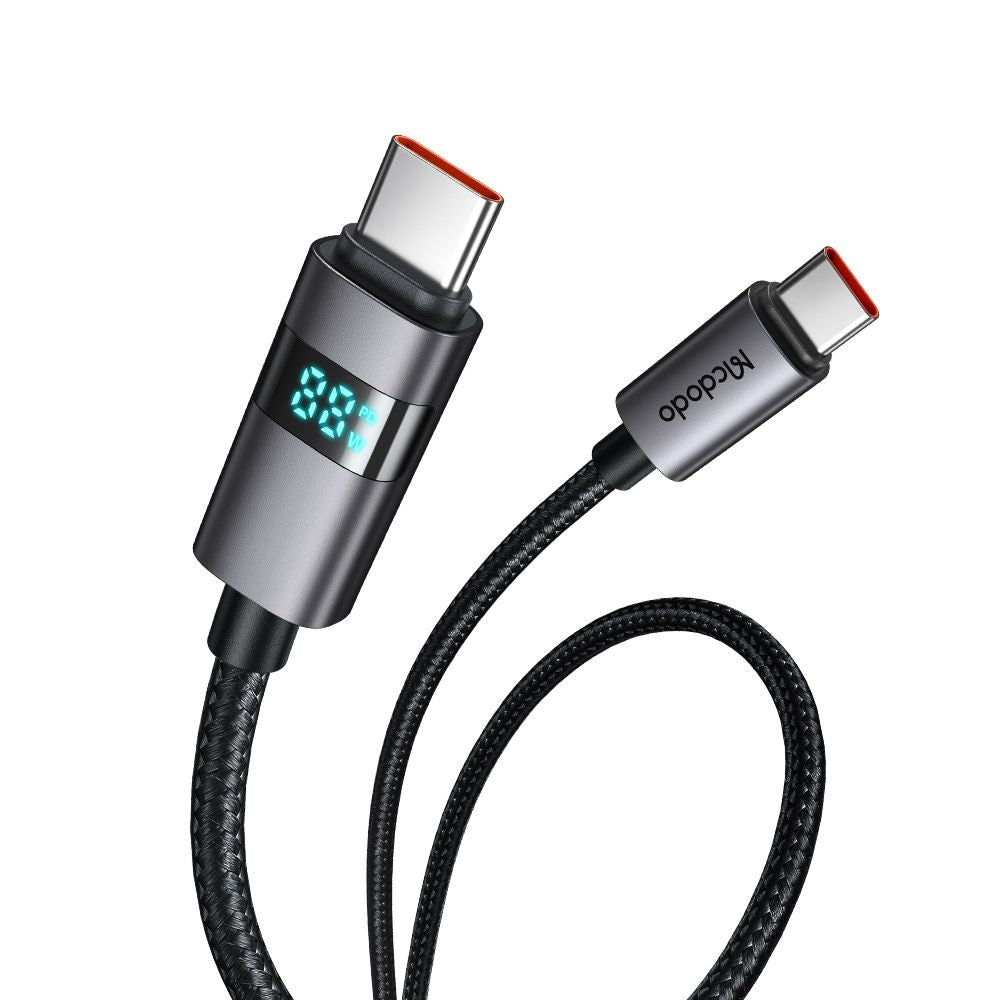 Dátový a nabíjací kábel USB-C - USB-C McDodo CA-5610 Display, 100W, 1.2m, čierny