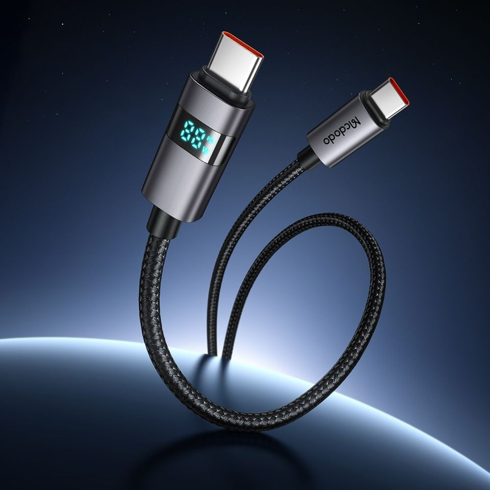 Dátový a nabíjací kábel USB-C - USB-C McDodo CA-5610 Display, 100W, 1.2m, čierny