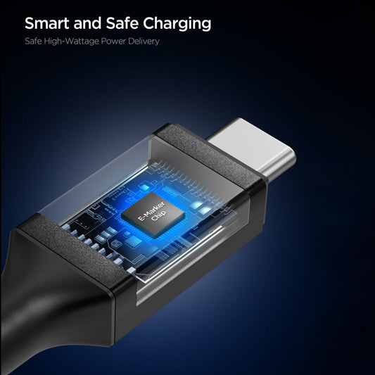 Dátový a nabíjací kábel USB-C - USB-C Spigen EB24015CC, 240W, 1.5m, Čierny ACA10423