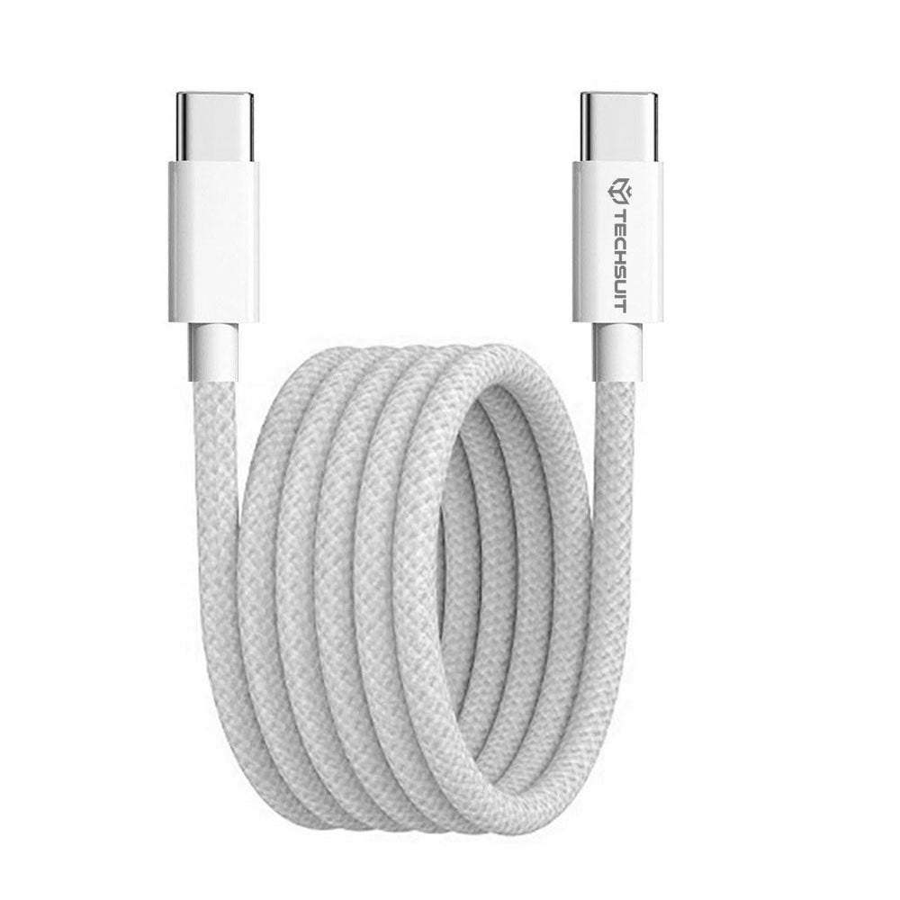 Dátový a nabíjací kábel USB-C - USB-C Techsuit PCB114D, 60W, 1m, Sivý