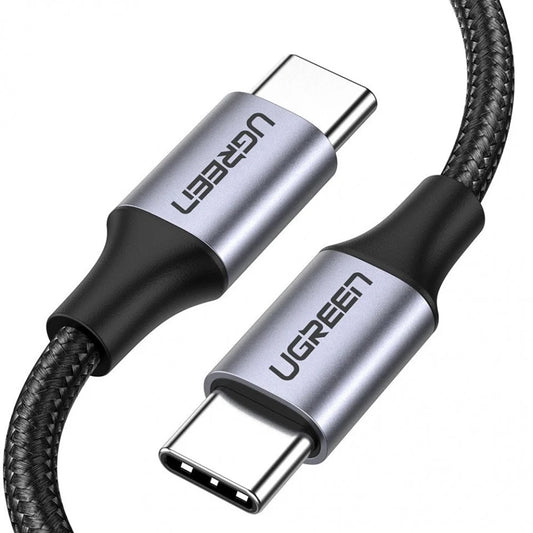 Dátový a nabíjací kábel USB-C – USB-C UGREEN US261 (50152), 60 W, 2 m, sivý