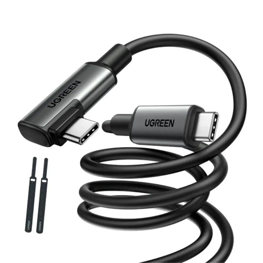 Dátový a nabíjací kábel USB-C - USB-C UGREEN US551 (90629) Uhlový, 60W, 5m, Čierny
