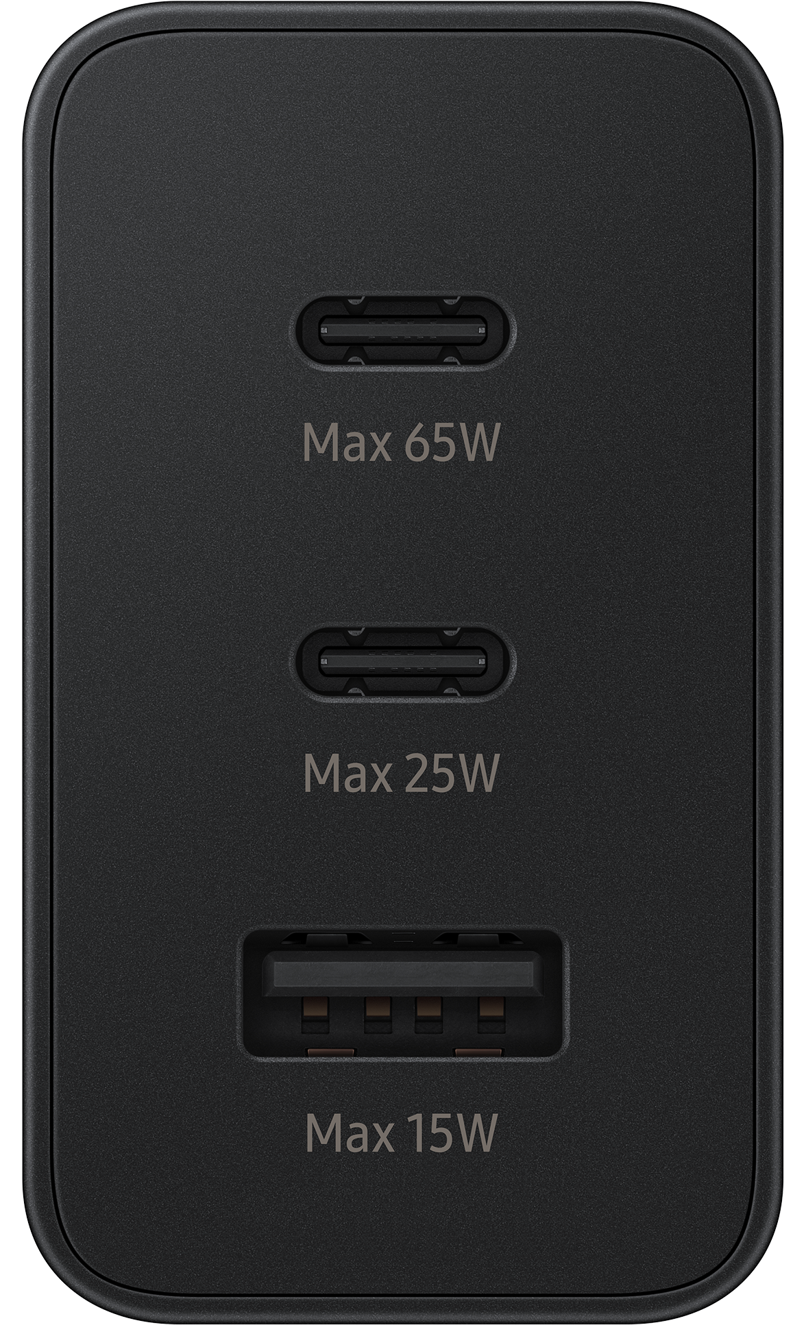 Sieťová nabíjačka Samsung Trio, 65 W, 3,5 A, 1 x USB-A - 2 x USB-C, čierna EP-T6530NBEGEU